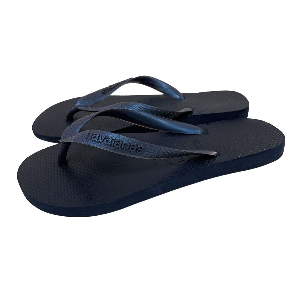 Havaianas flip flops Womens Size 6 Navy Blue Metallic Sheen Casual‎ Rubber